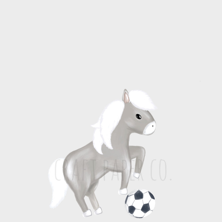 Futbolcu At Erkek Çocuk Odası Duvar Sticker — El çizimi çocuk odası duvar sticker | Craft Paper Co