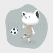 Futbolcu Kedicik Balonu Erkek Çocuk Odası Duvar Sticker — detay görünümü | Craft Paper Co
