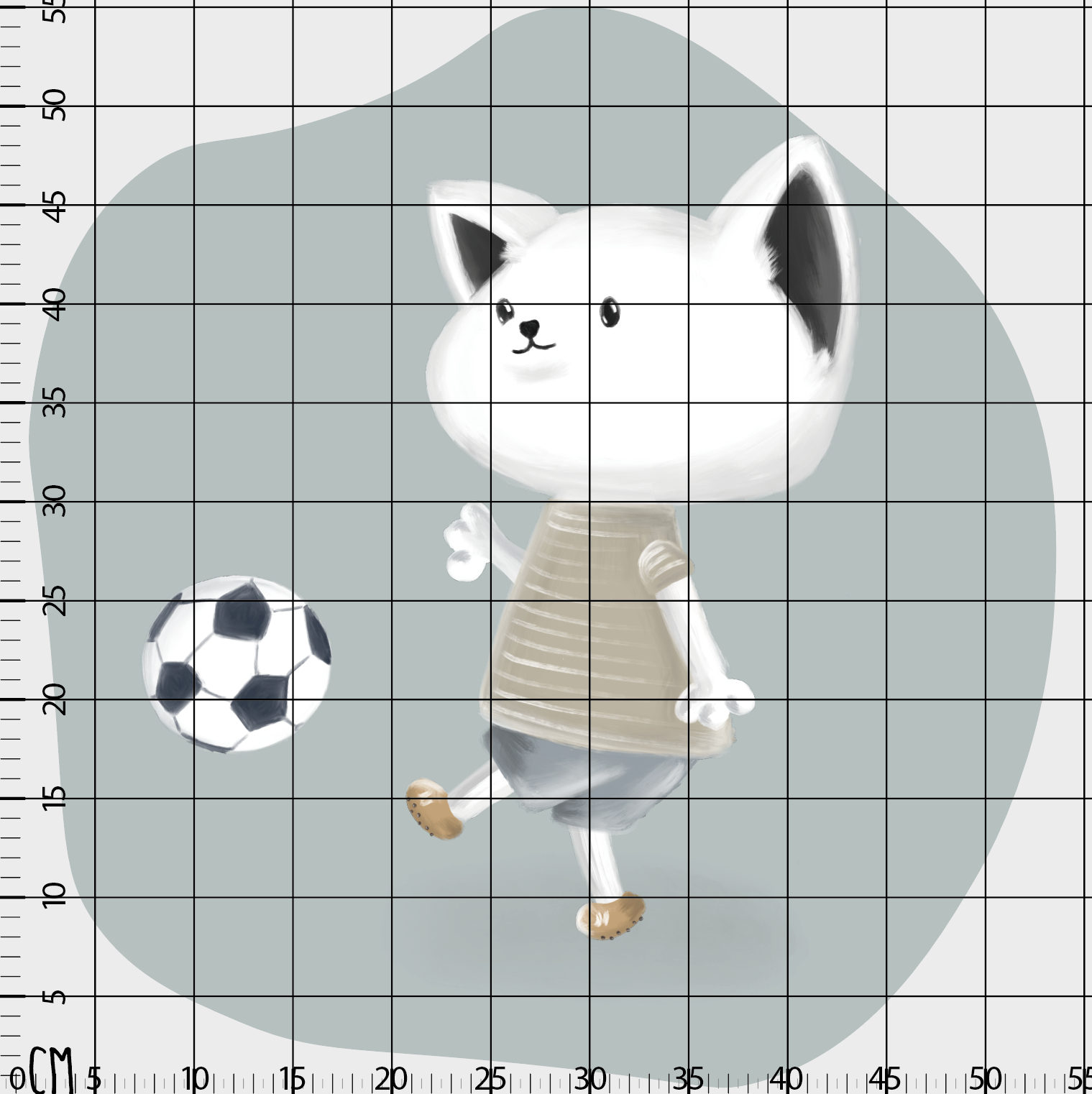 Futbolcu Kedicik Balonu Erkek Çocuk Odası Duvar Sticker — detay görünümü 2 | Craft Paper Co