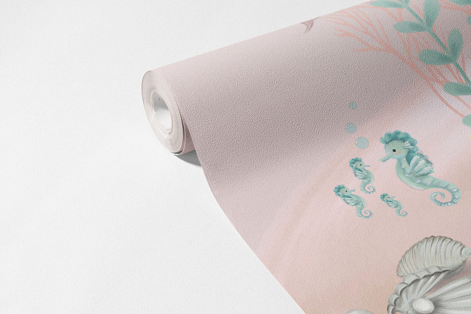 İnci ve Deniz Kızı Duvar Kağıdı; desenli kağıt rulosunda doku | Craft Paper Co
