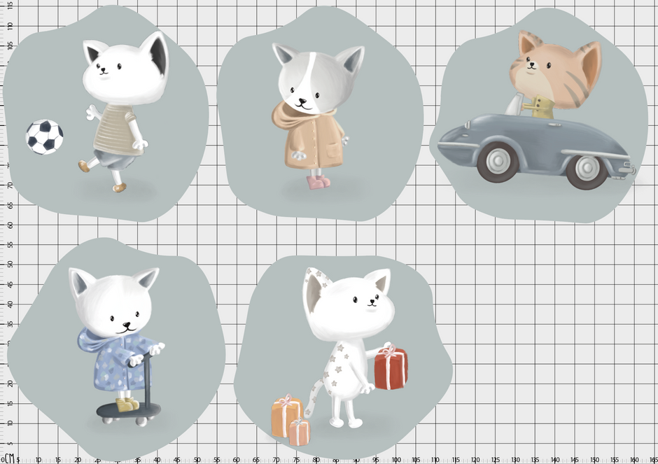 Kedicik Balonları Seti Çocuk Odası Duvar Sticker — detay görünümü 2 | Craft Paper Co