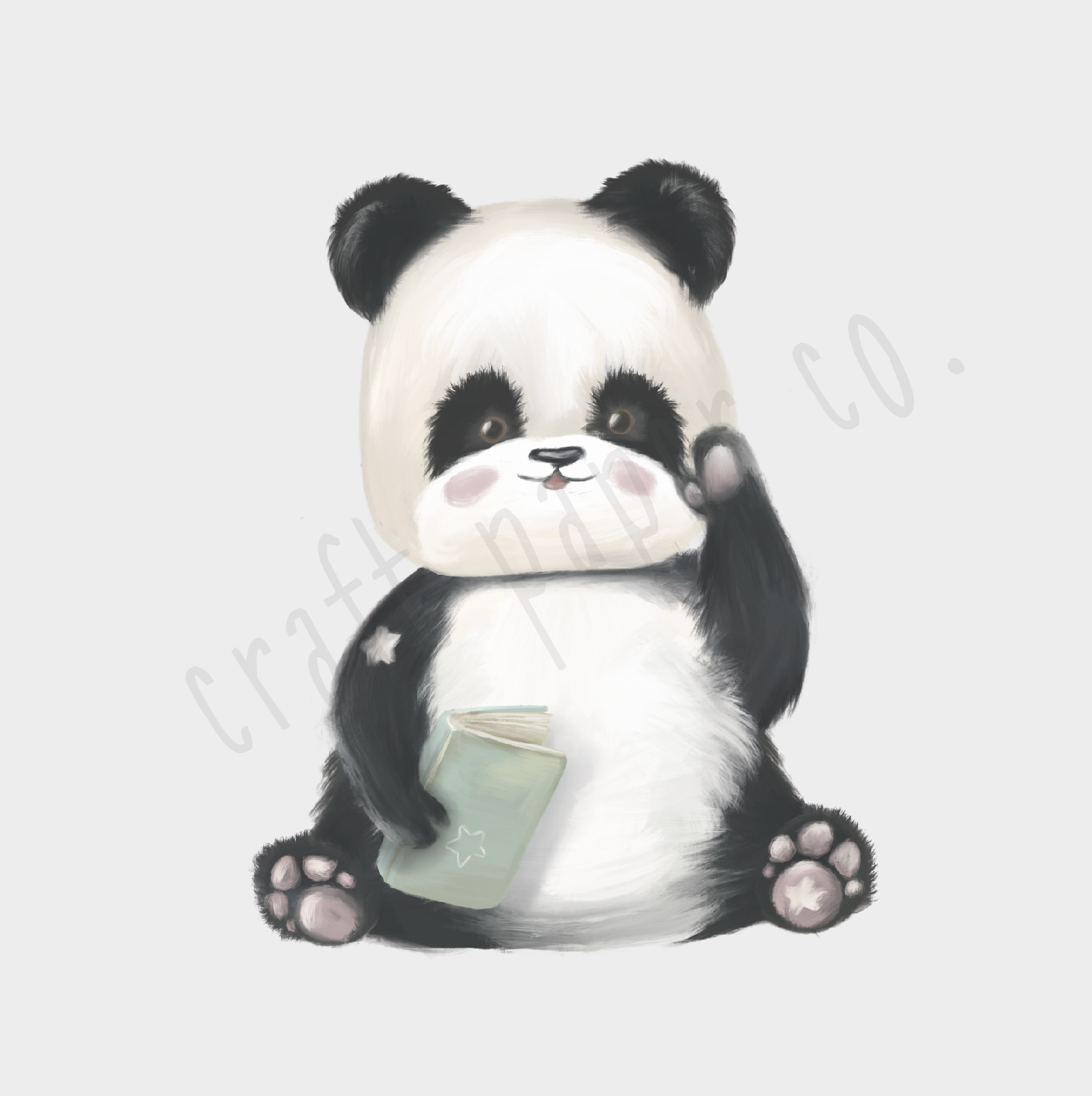 Kitap Okuyan Panda Çocuk Odası Duvar Sticker — El çizimi çocuk odası duvar sticker | Craft Paper Co