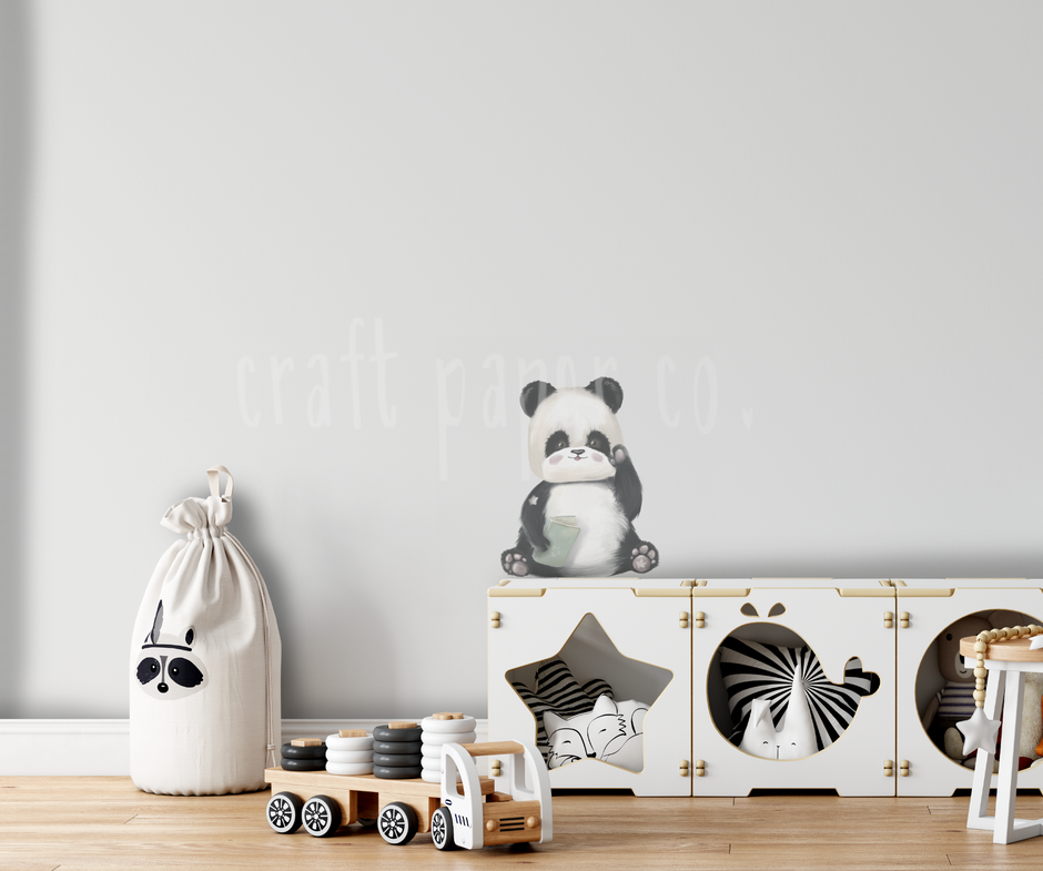 Kitap Okuyan Panda Çocuk Odası Duvar Sticker — detay görünümü 2 | Craft Paper Co