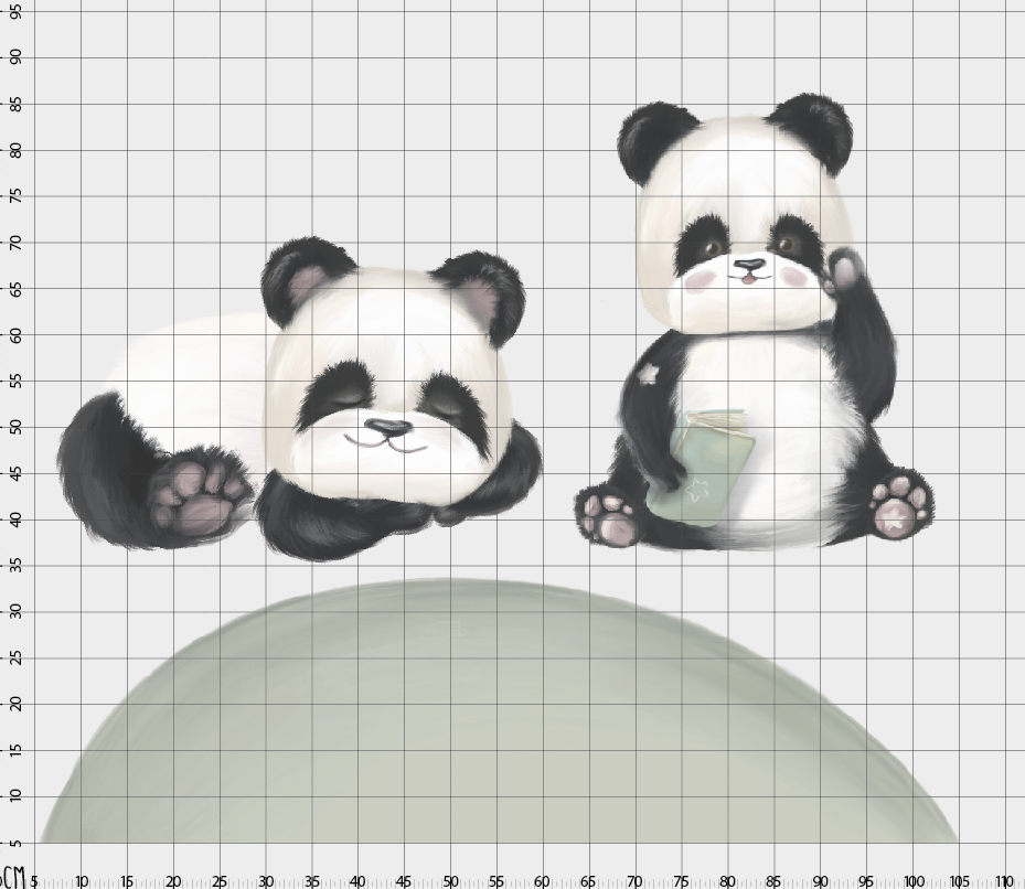 Kitap Okuyan Panda ve Hayalperest Panda Duvar Sticker — detay görünümü 2 | Craft Paper Co