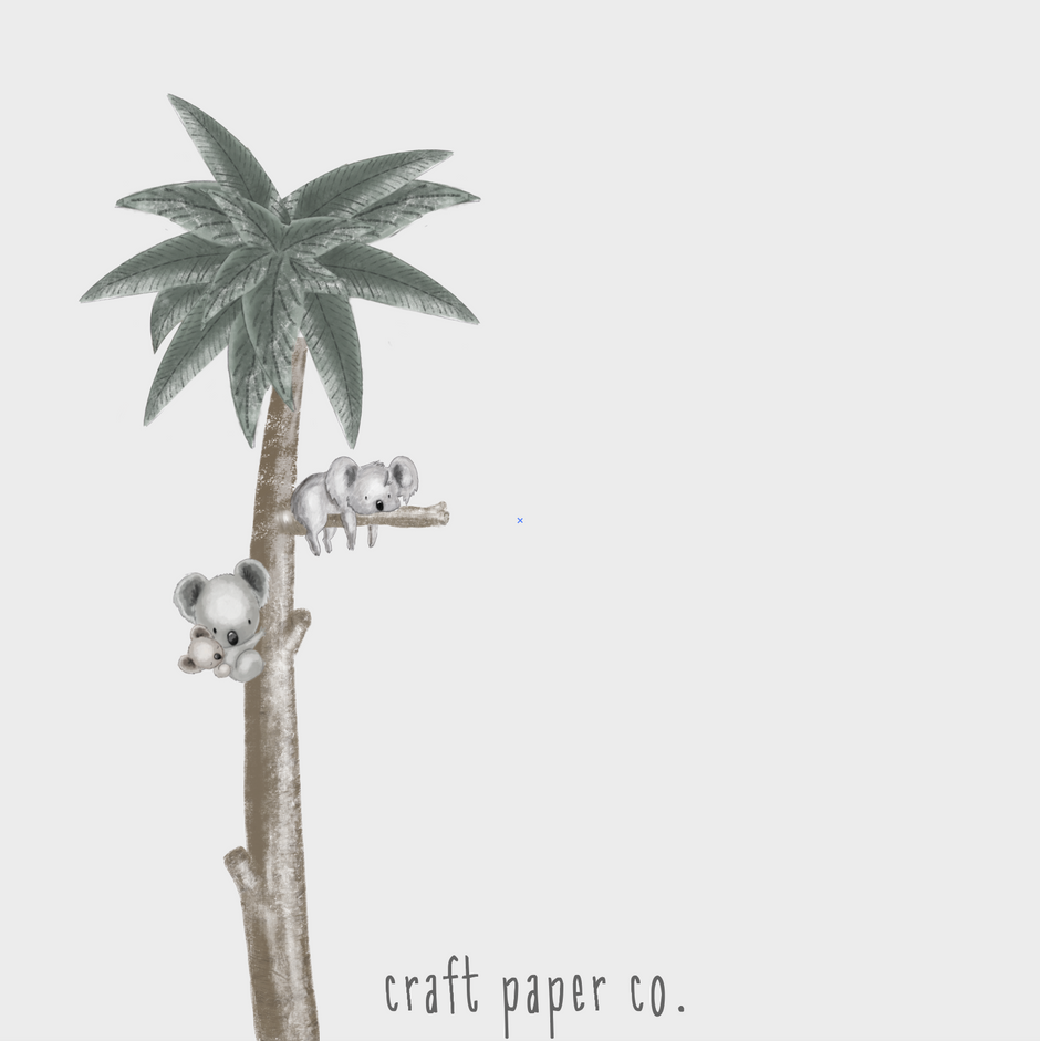 Koala Ailesi Çocuk Odası Duvar Sticker — detay görünümü | Craft Paper Co