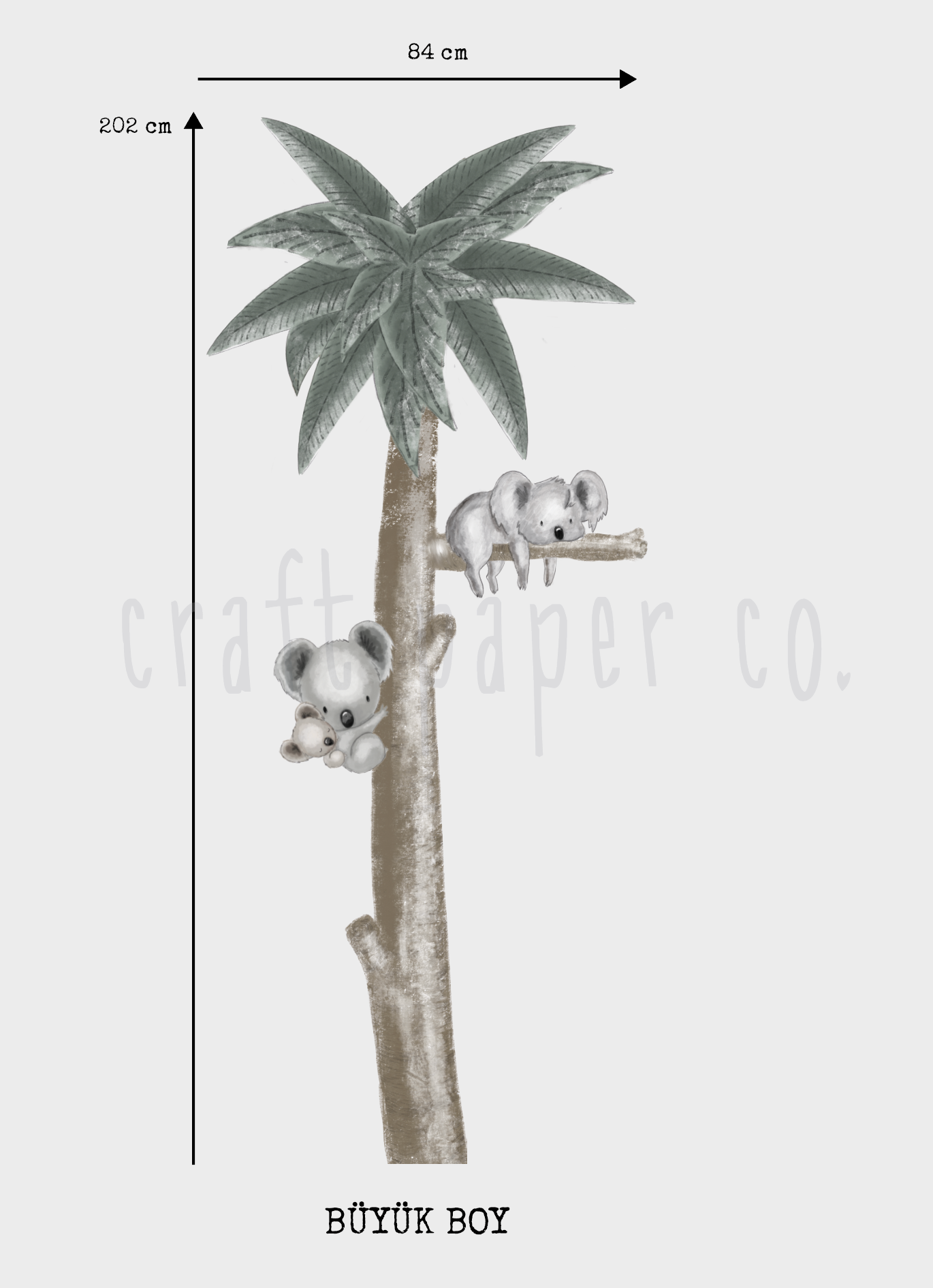 Koala Ailesi Çocuk Odası Duvar Sticker — detay görünümü 2 | Craft Paper Co