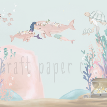 Küçük Deniz Kızları Duvar Kağıdı — detay görünümü | Craft Paper Co
