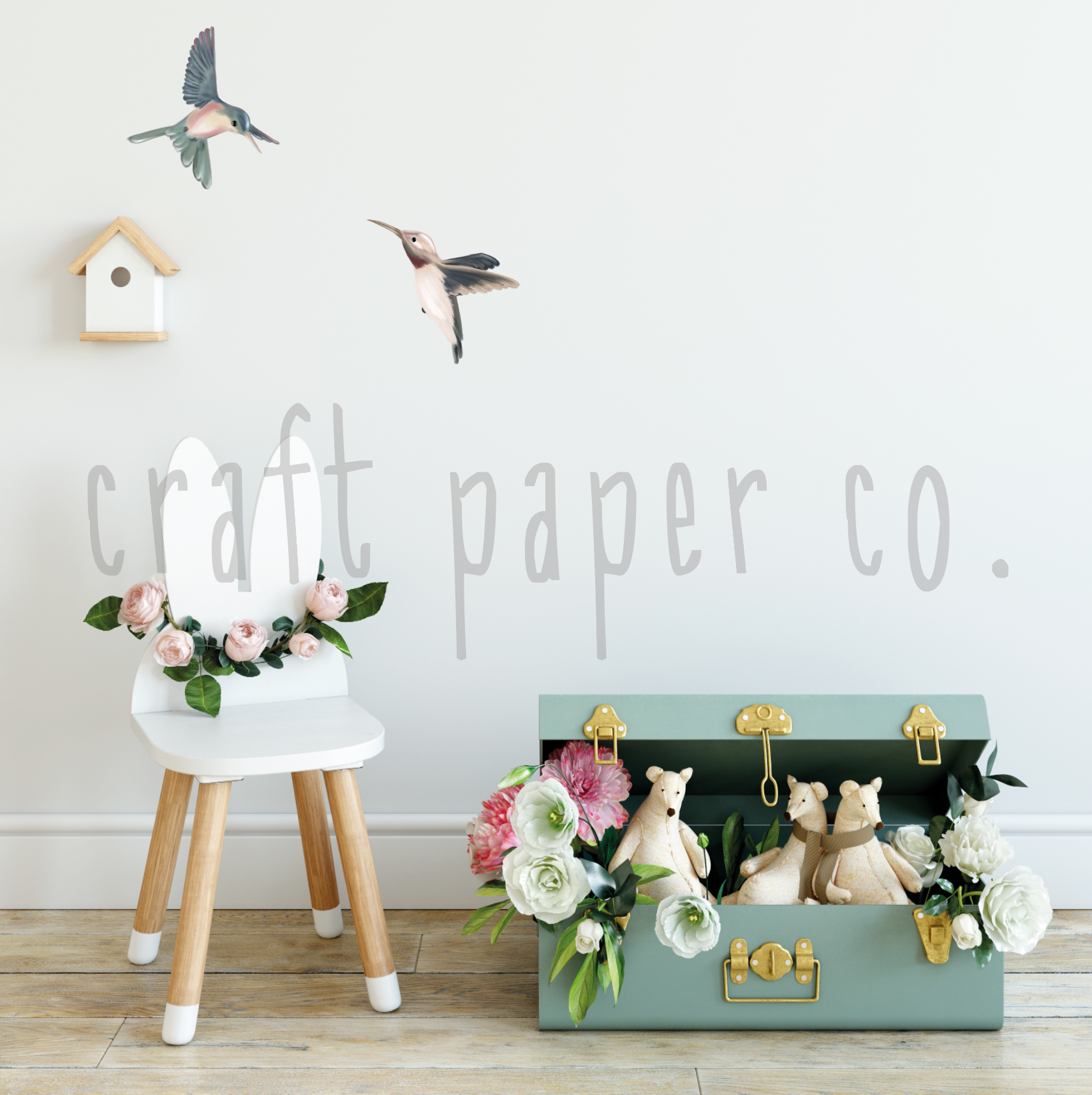 Kuşlar Çocuk Odası Duvar Sticker — detay görünümü | Craft Paper Co