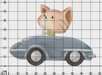 Mavi Arabalı Kedi Erkek Çocuk Odası Duvar Sticker — detay görünümü 2 | Craft Paper Co