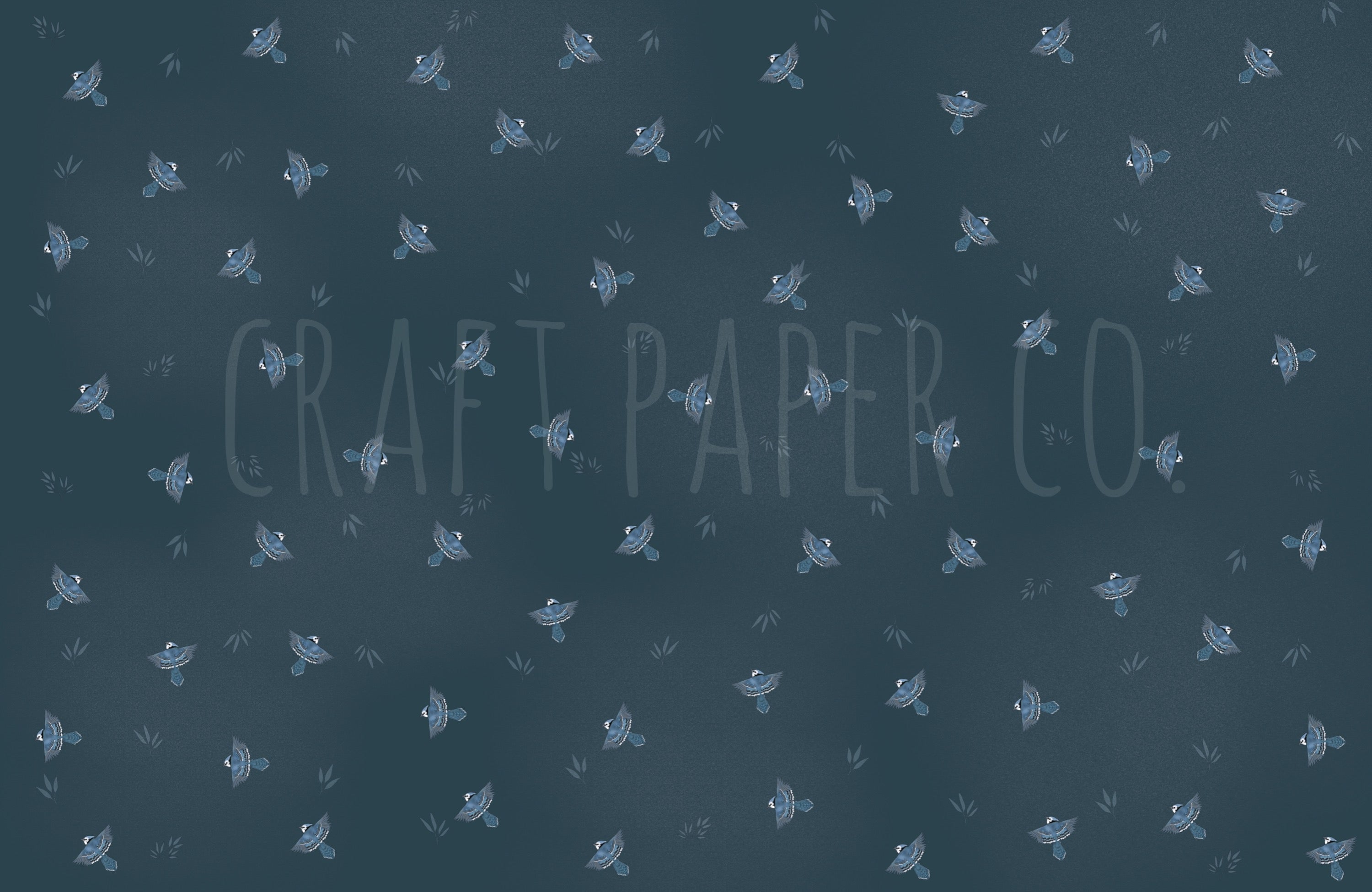 Mavi Kuşlar Duvar Kağıdı — detay görünümü | Craft Paper Co