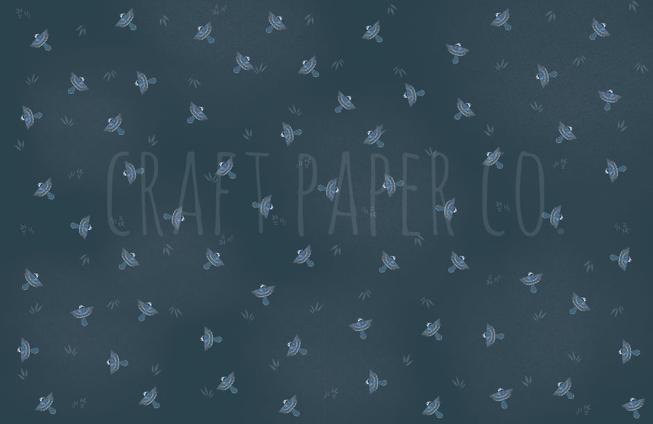 Mavi Kuşlar Duvar Kağıdı — detay görünümü | Craft Paper Co