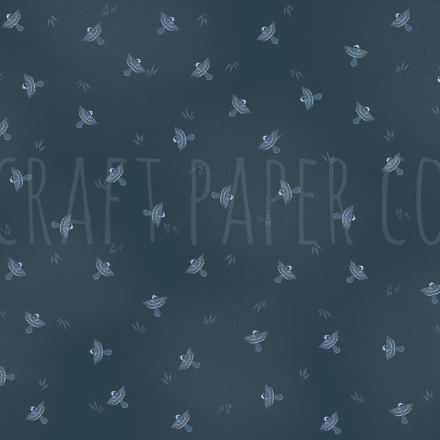 Mavi Kuşlar Duvar Kağıdı — detay görünümü | Craft Paper Co