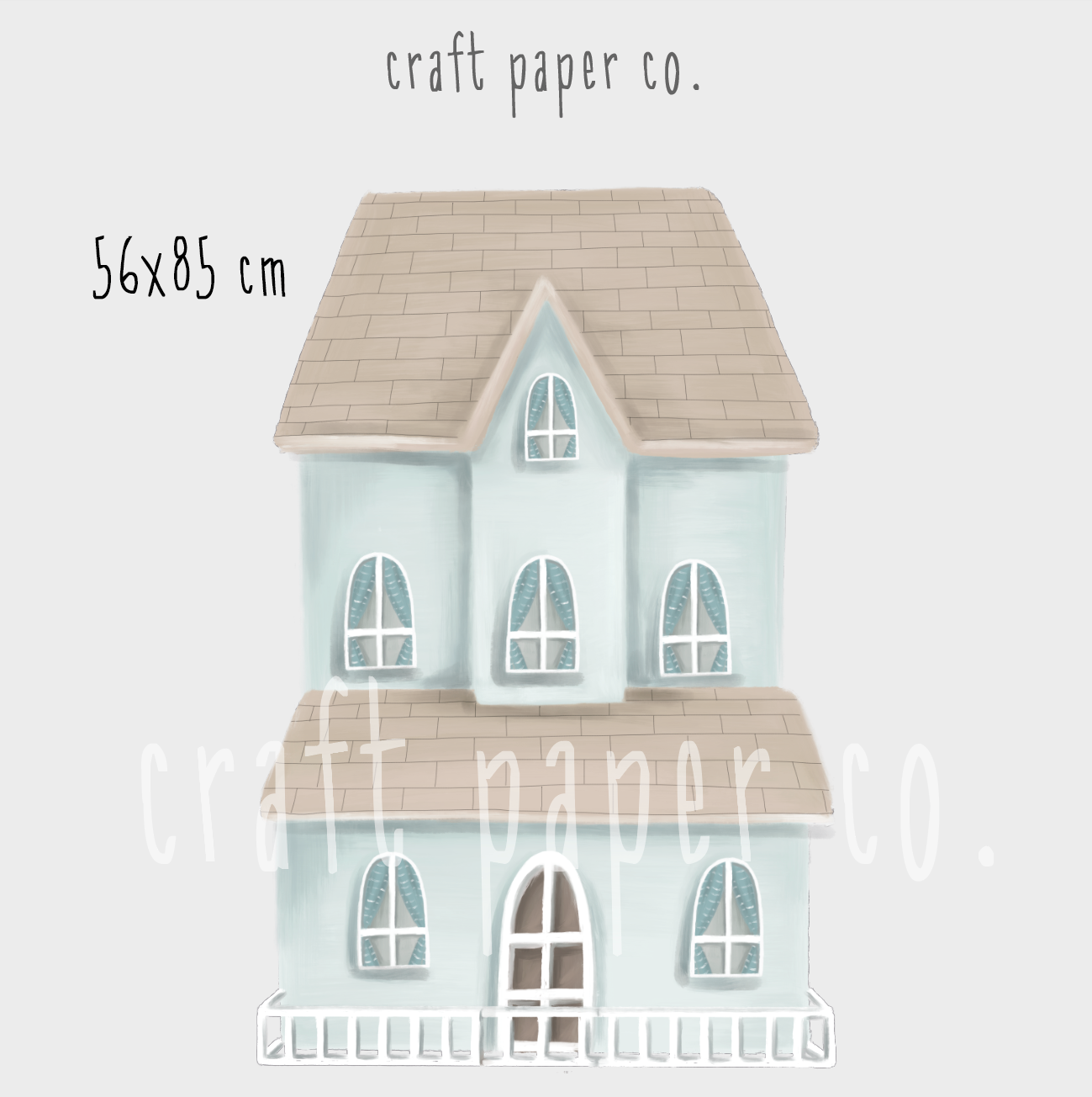Mavi Yağmurluklu Kedinin Evi Çocuk Odası Duvar Sticker — detay görünümü 2 | Craft Paper Co