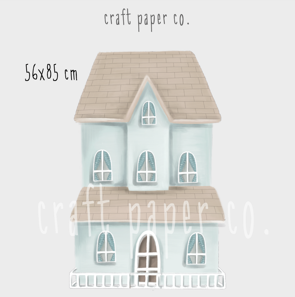 Mavi Yağmurluklu Kedinin Evi Çocuk Odası Duvar Sticker — detay görünümü 2 | Craft Paper Co