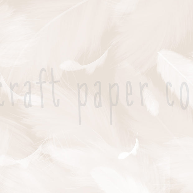 Melek Kanadı Tüyleri Bej Duvar Kağıdı; el çizimi tasarımın filigranlı düz görünümü | Craft Paper Co