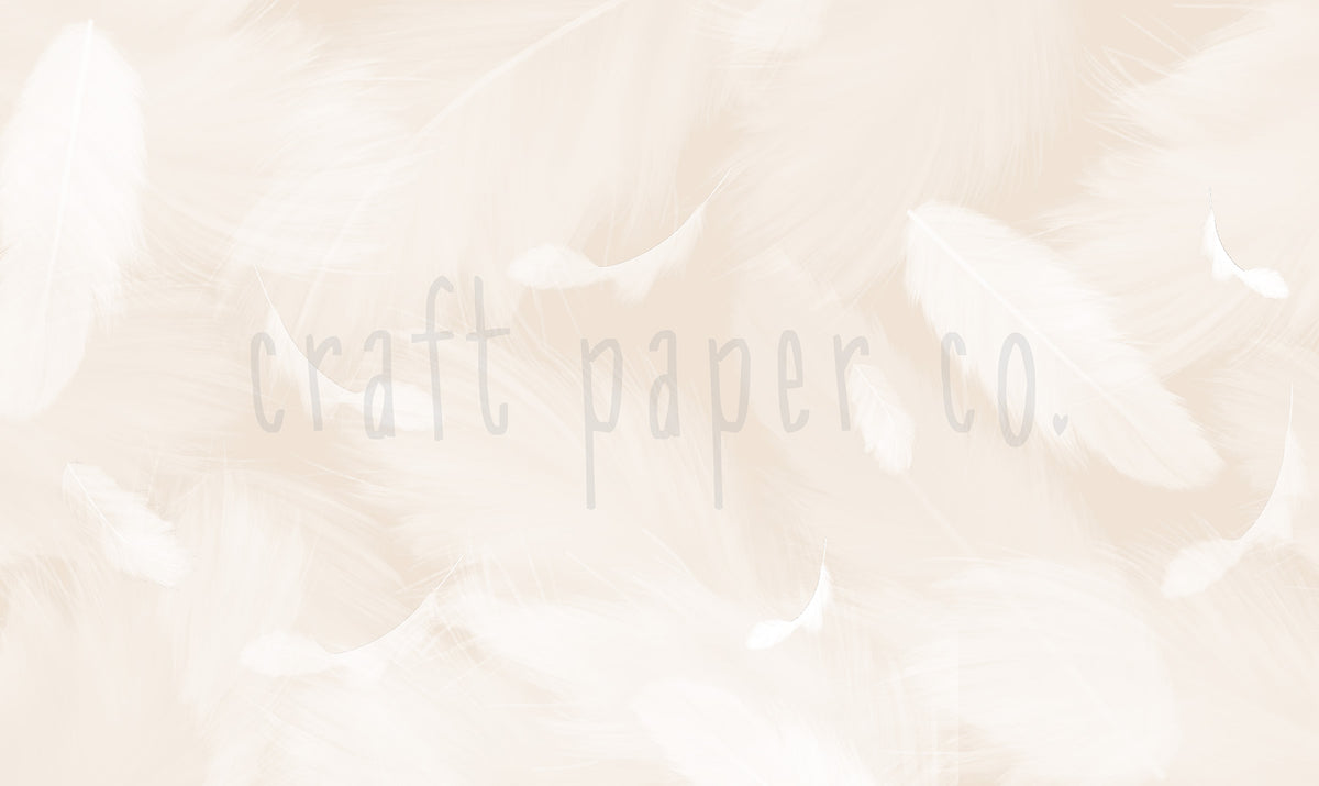 Melek Kanadı Tüyleri Pudra Duvar Kağıdı; el çizimi tasarımın filigranlı düz görünümü | Craft Paper Co