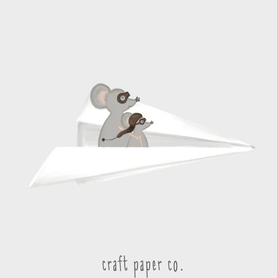 Miki Kağıt Uçakta Çocuk Odası Duvar Sticker — El çizimi çocuk odası duvar sticker | Craft Paper Co