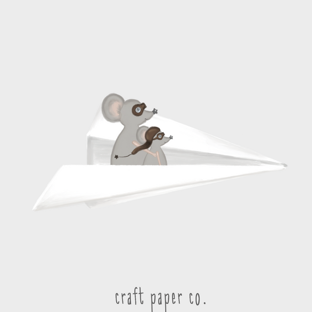 Miki Kağıt Uçakta Çocuk Odası Duvar Sticker — El çizimi çocuk odası duvar sticker | Craft Paper Co