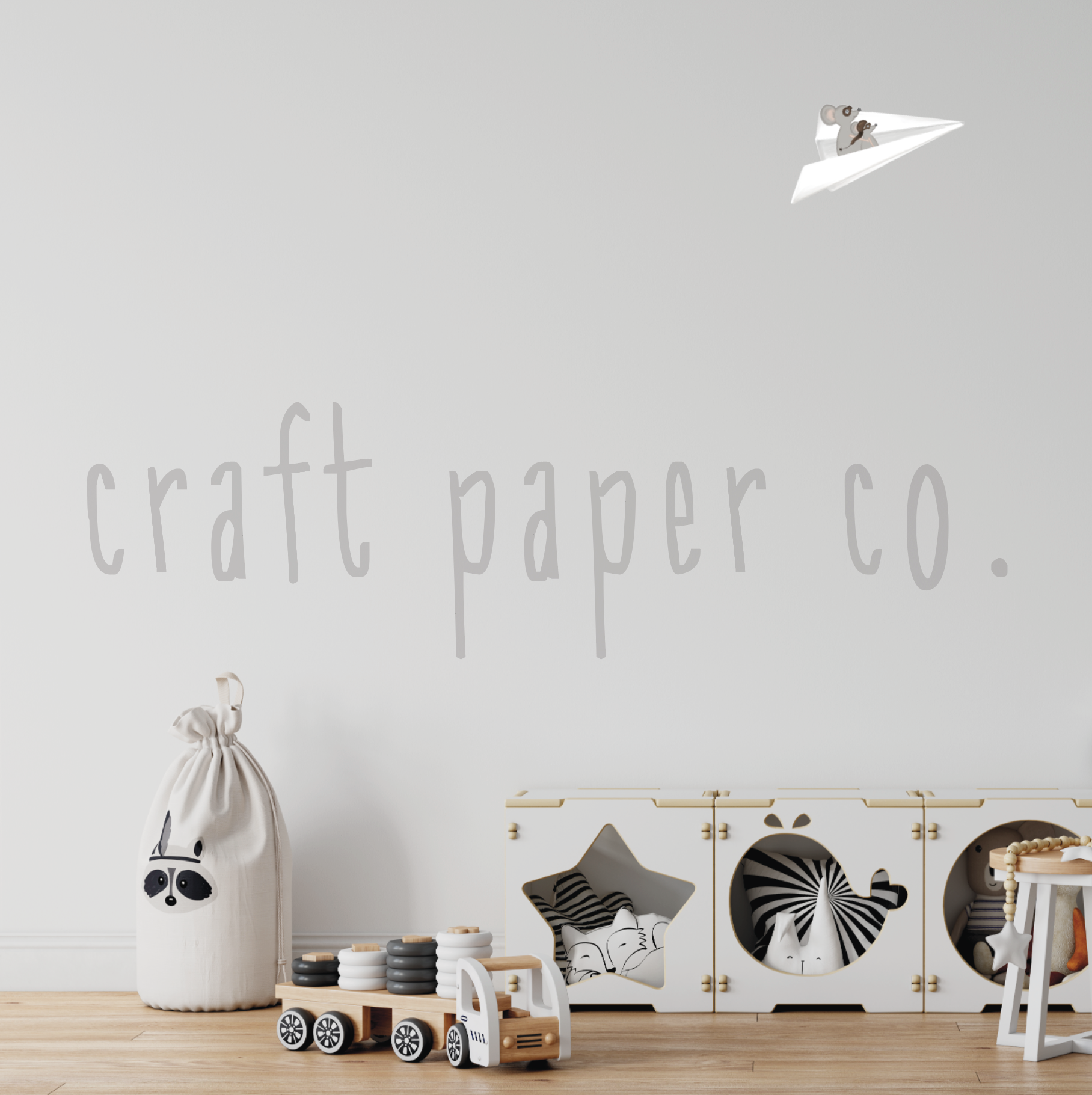 Miki Kağıt Uçakta Çocuk Odası Duvar Sticker — detay görünümü | Craft Paper Co