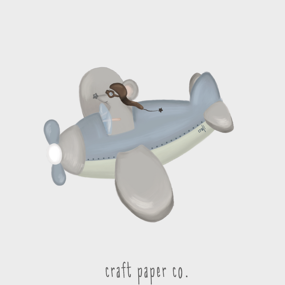 Miki Pilot Çocuk Odası Duvar Sticker — El çizimi çocuk odası duvar sticker | Craft Paper Co