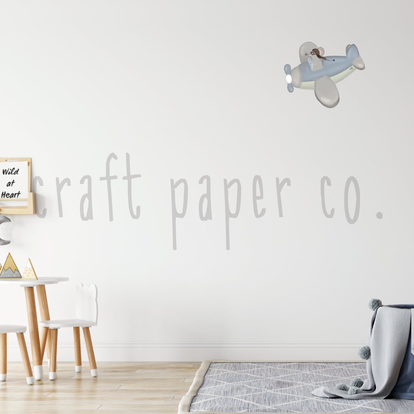 Miki Pilot Çocuk Odası Duvar Sticker — detay görünümü | Craft Paper Co