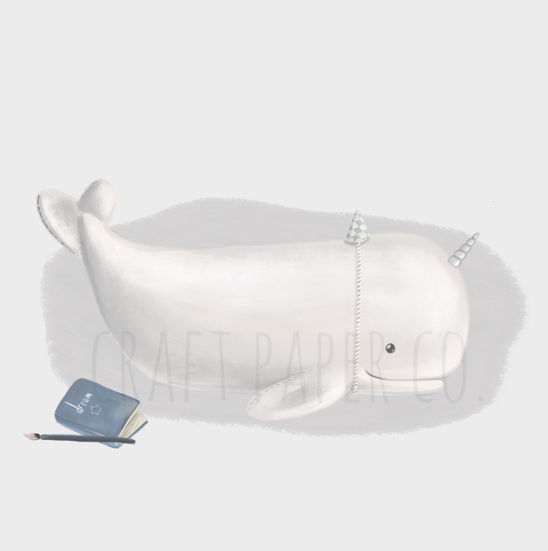 Narwhal Ve Hayal Defteri Çocuk Odası Duvar Sticker — El çizimi çocuk odası duvar sticker | Craft Paper Co