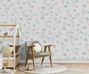 Pembe Ve Mint Kuşlar Kız Çocuk Odası Duvar Kağıdı — El çizimi, ölçüye özel üretim | Craft Paper Co