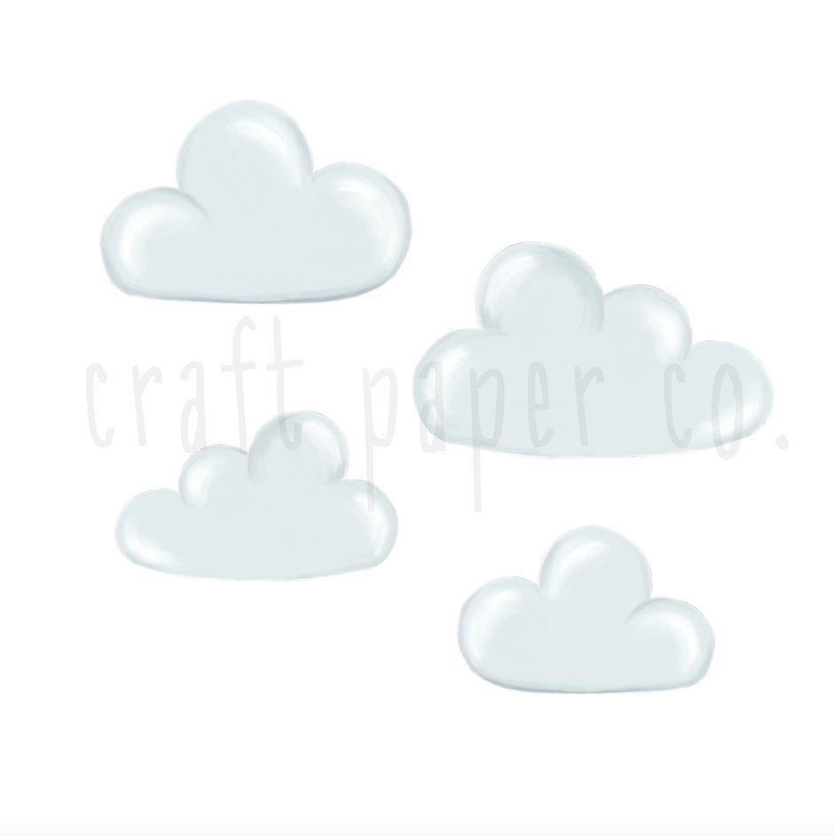 Pofidik Bulutlar Bebek Odası Duvar Sticker — detay görünümü 2 | Craft Paper Co