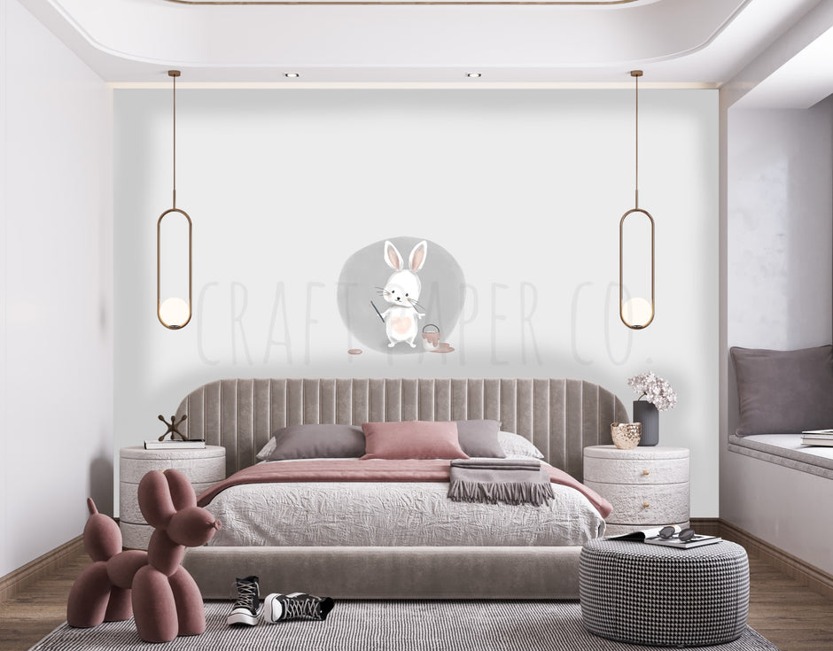 Ressam Tavşancık Çocuk Odası Duvar Sticker — detay görünümü | Craft Paper Co