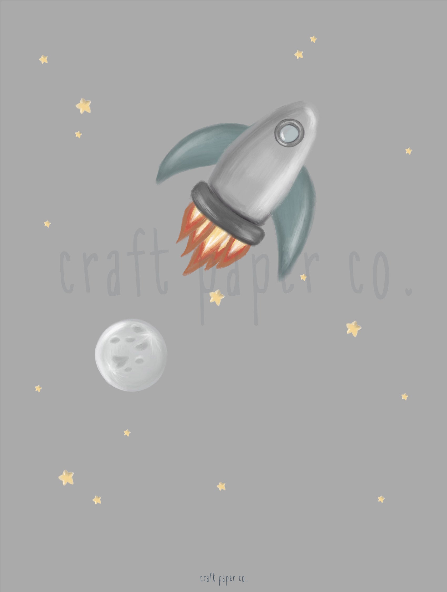 Rocket Çocuk Odası Posteri — detay görünümü 4 | Craft Paper Co