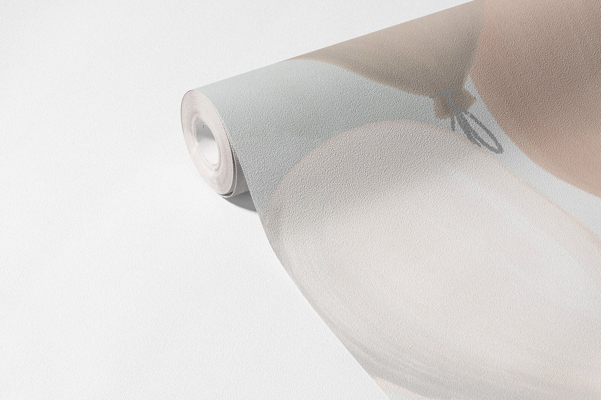 Rüya Duvar Kağıdı; rulo yakın çekim, gri-bej gökte pastel balonlar | Craft Paper Co