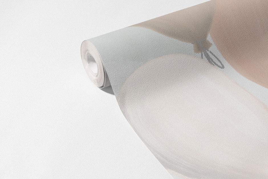 Rüya Duvar Kağıdı; rulo yakın çekim, gri-bej gökte pastel balonlar | Craft Paper Co