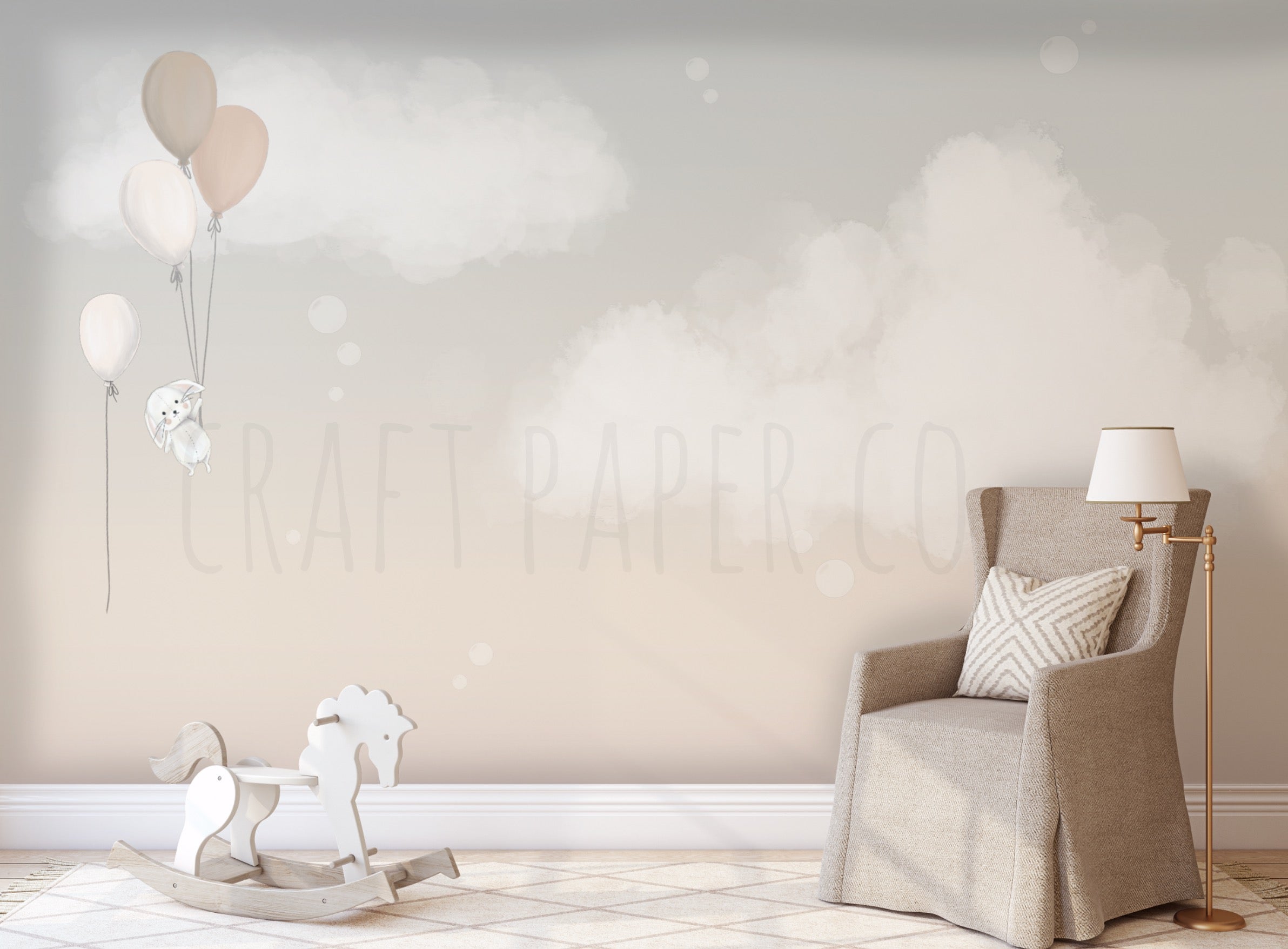 Rüya Bebek ve Çocuk Odası Duvar Kağıdı — El çizimi, ölçüye özel üretim | Craft Paper Co