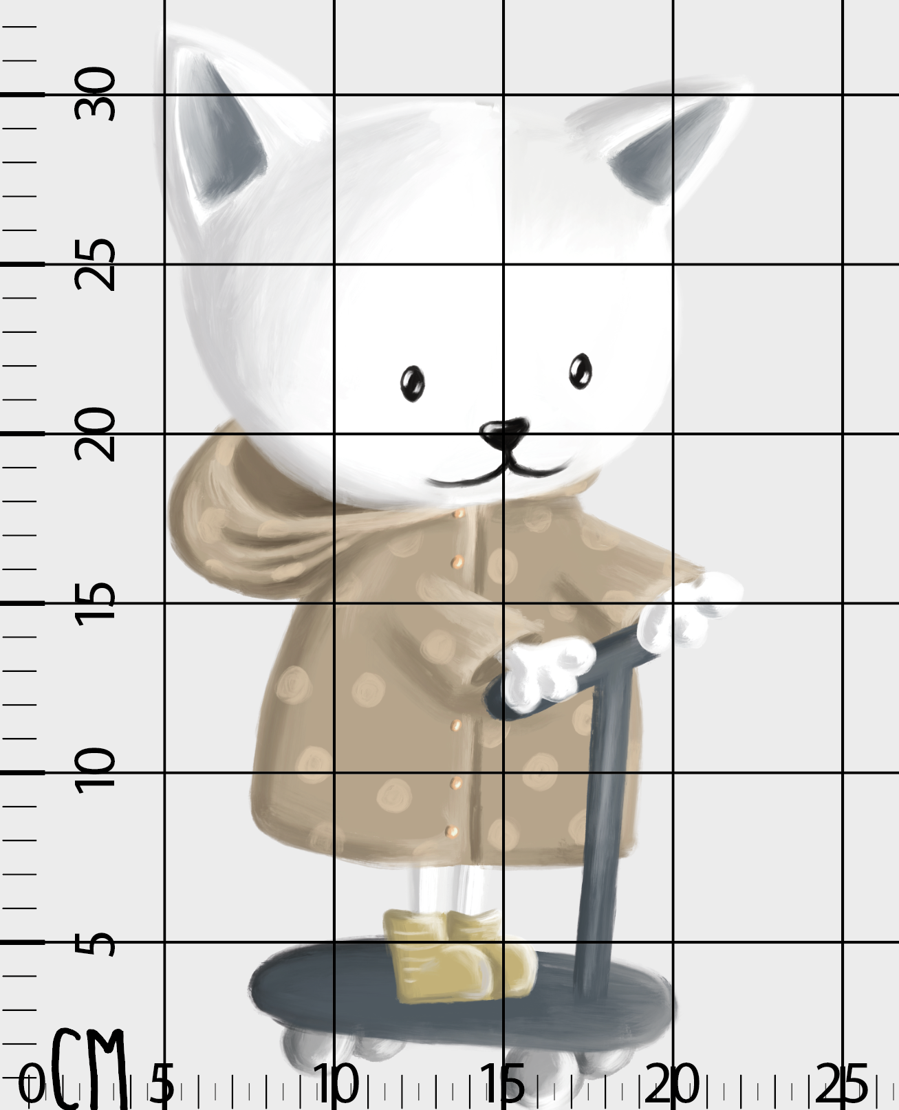 Scooterdan İnmeyen Kedi Çocuk Odası Duvar Sticker — detay görünümü 2 | Craft Paper Co