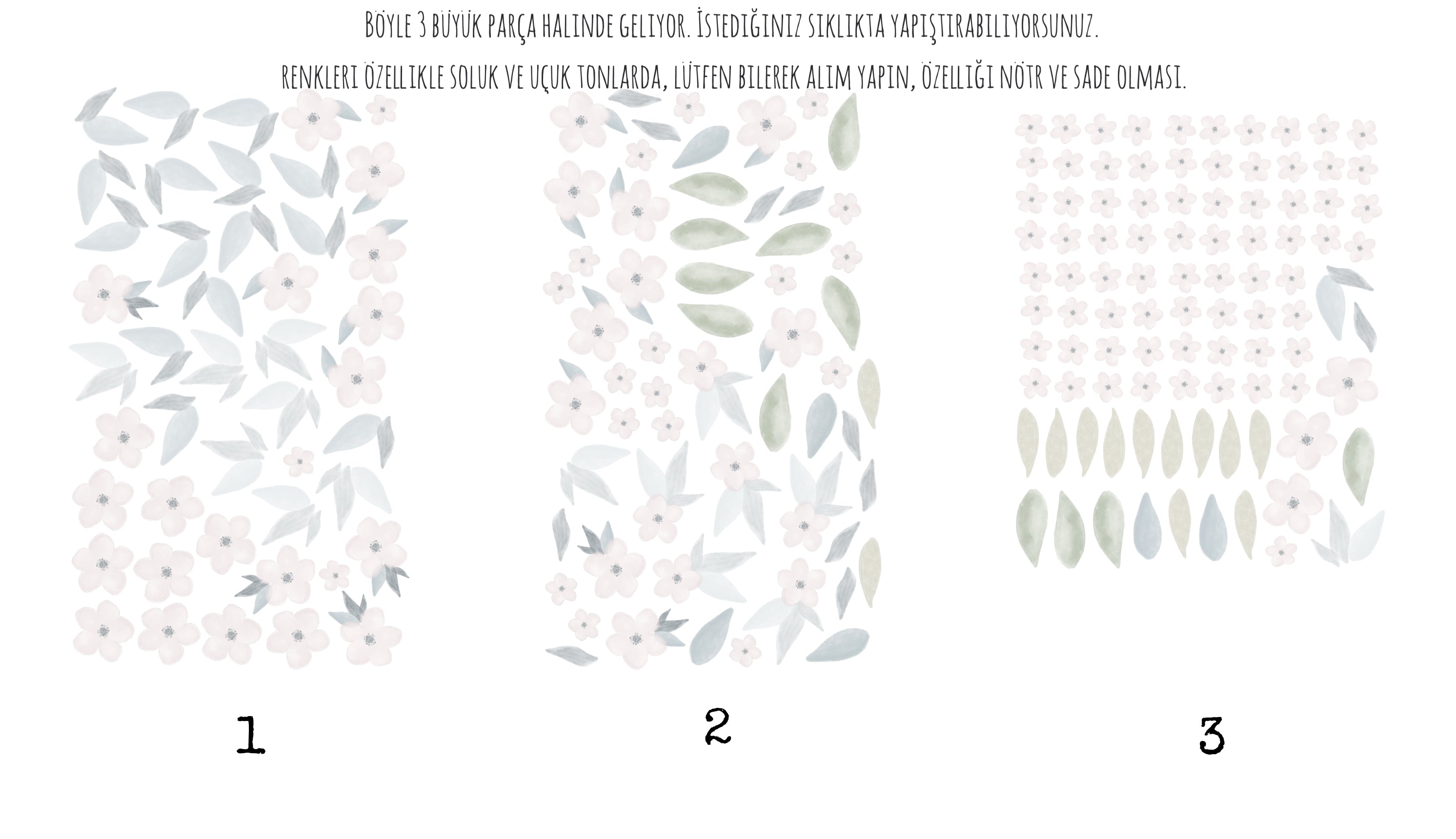 Suluboya Bohem Çiçekler Çocuk Odası Duvar Sticker — detay görünümü 6 | Craft Paper Co