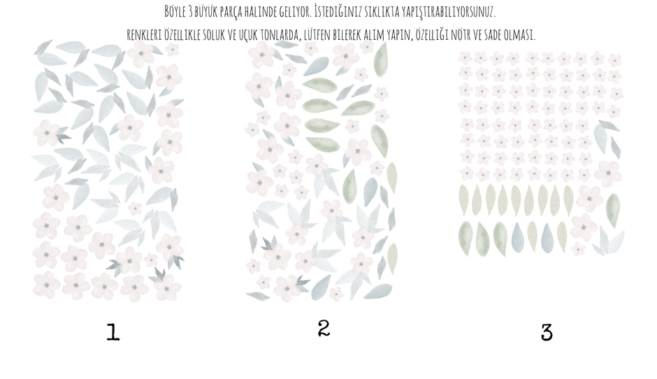 Suluboya Bohem Çiçekler Çocuk Odası Duvar Sticker — detay görünümü 6 | Craft Paper Co