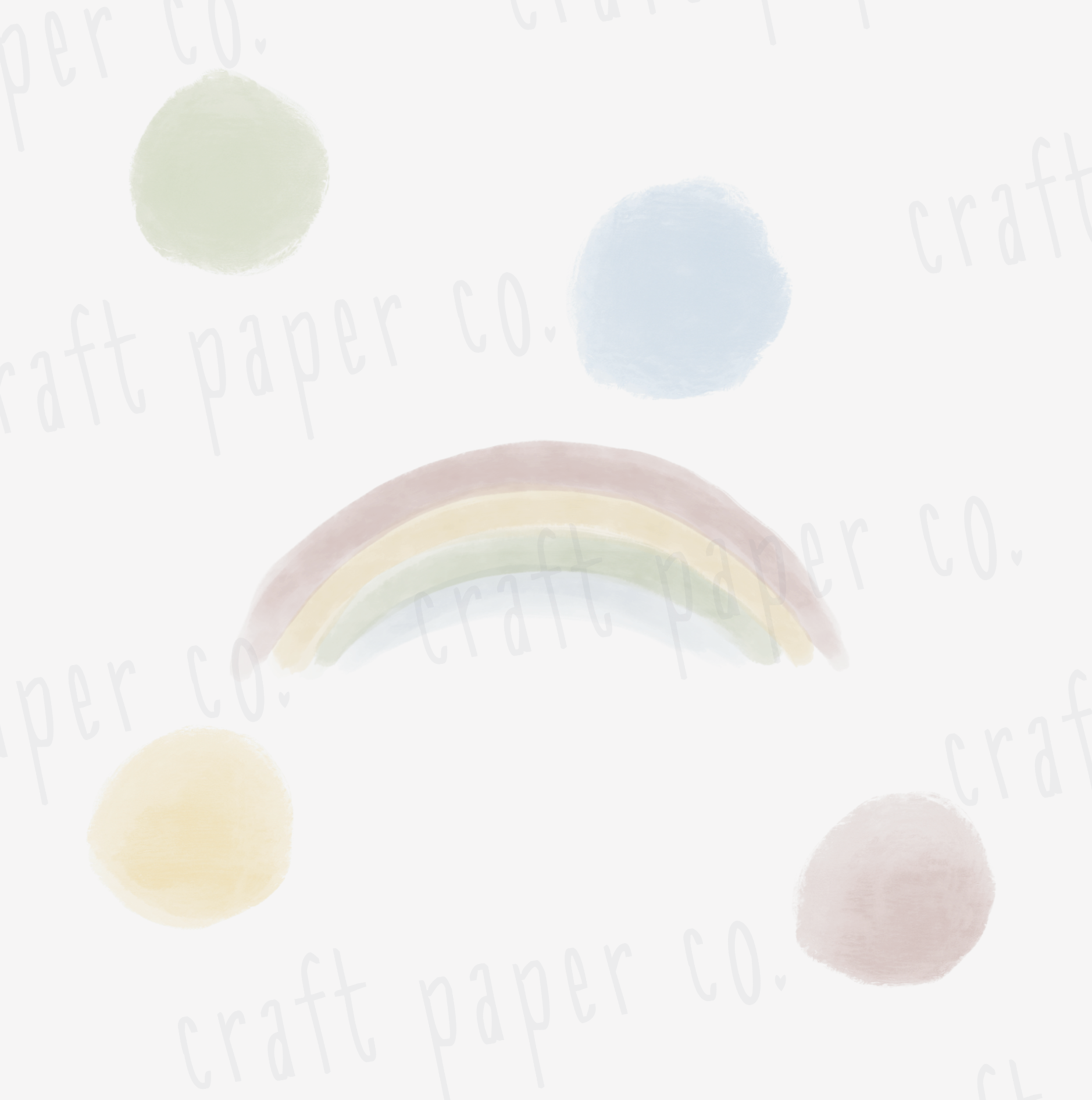 Suluboya Gökkuşağı ve Puantiyeler Çocuk Odası Duvar Sticker — detay görünümü 3 | Craft Paper Co