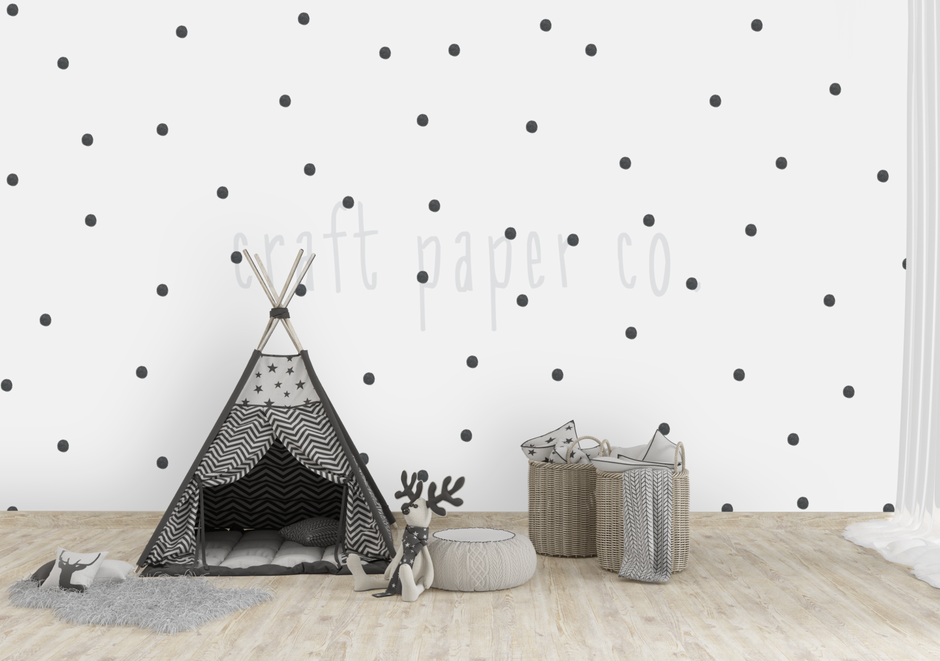Suluboya Görünümlü Puantiyeler Çocuk Odası Duvar Sticker — detay görünümü | Craft Paper Co