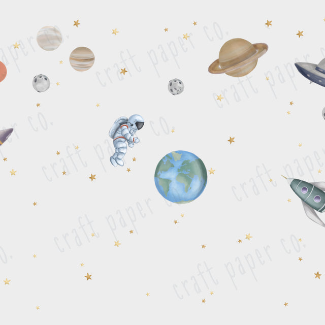 Suluboya Uzay Sticker Seti Erkek Çocuk Odası Duvar Sticker — El çizimi çocuk odası duvar sticker | Craft Paper Co