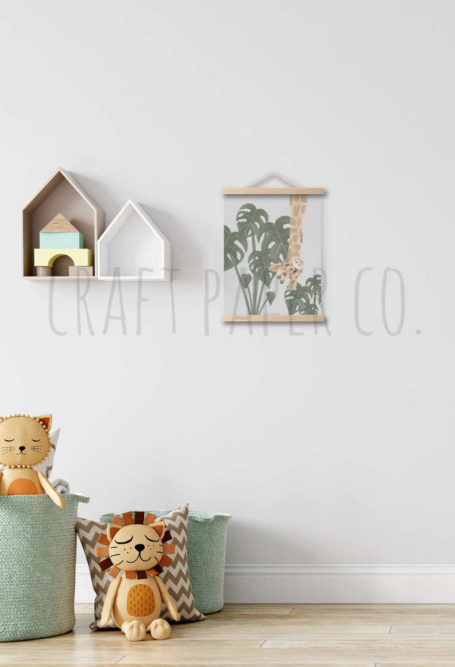 Süpriiiiz Ters Bakan Zürafa Çocuk Odası Posteri — El çizimi çocuk odası posteri | Craft Paper Co