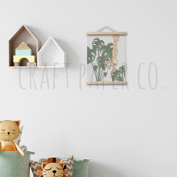 Süpriiiiz Ters Bakan Zürafa Çocuk Odası Posteri — El çizimi çocuk odası posteri | Craft Paper Co