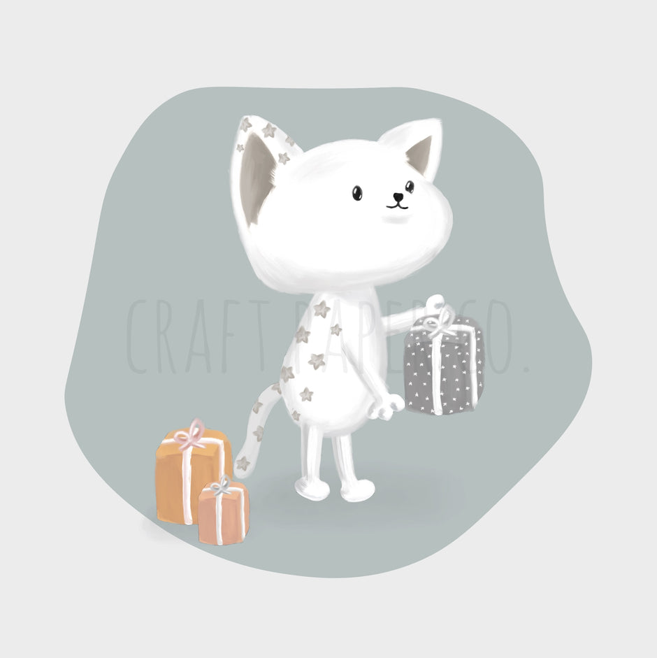 Süprizci Kedicik Balonu Çocuk Odası Duvar Sticker — detay görünümü | Craft Paper Co