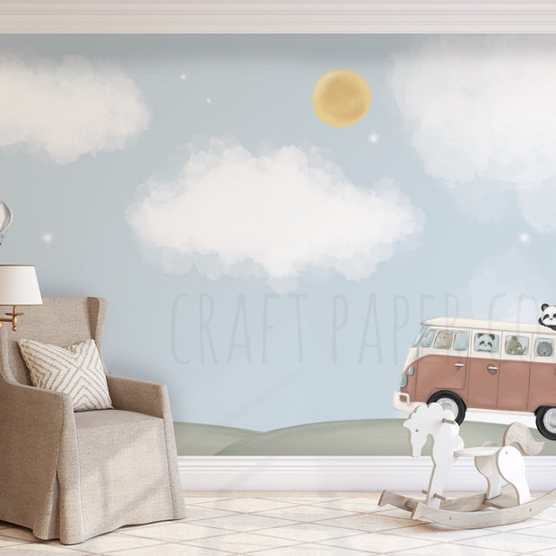 Tatil Çocuk Odası Duvar Kağıdı — El çizimi, ölçüye özel üretim | Craft Paper Co