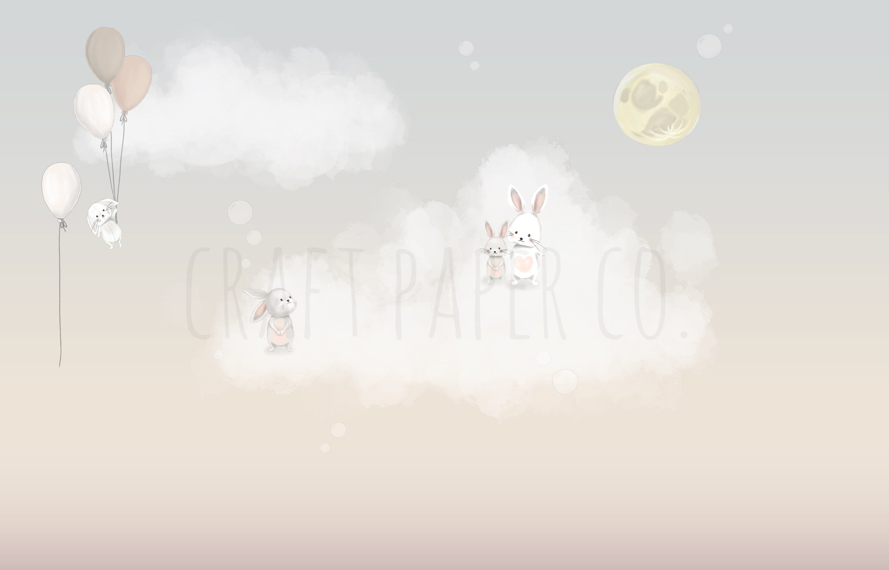 Tavşan Rüyası Duvar Kağıdı — detay görünümü | Craft Paper Co