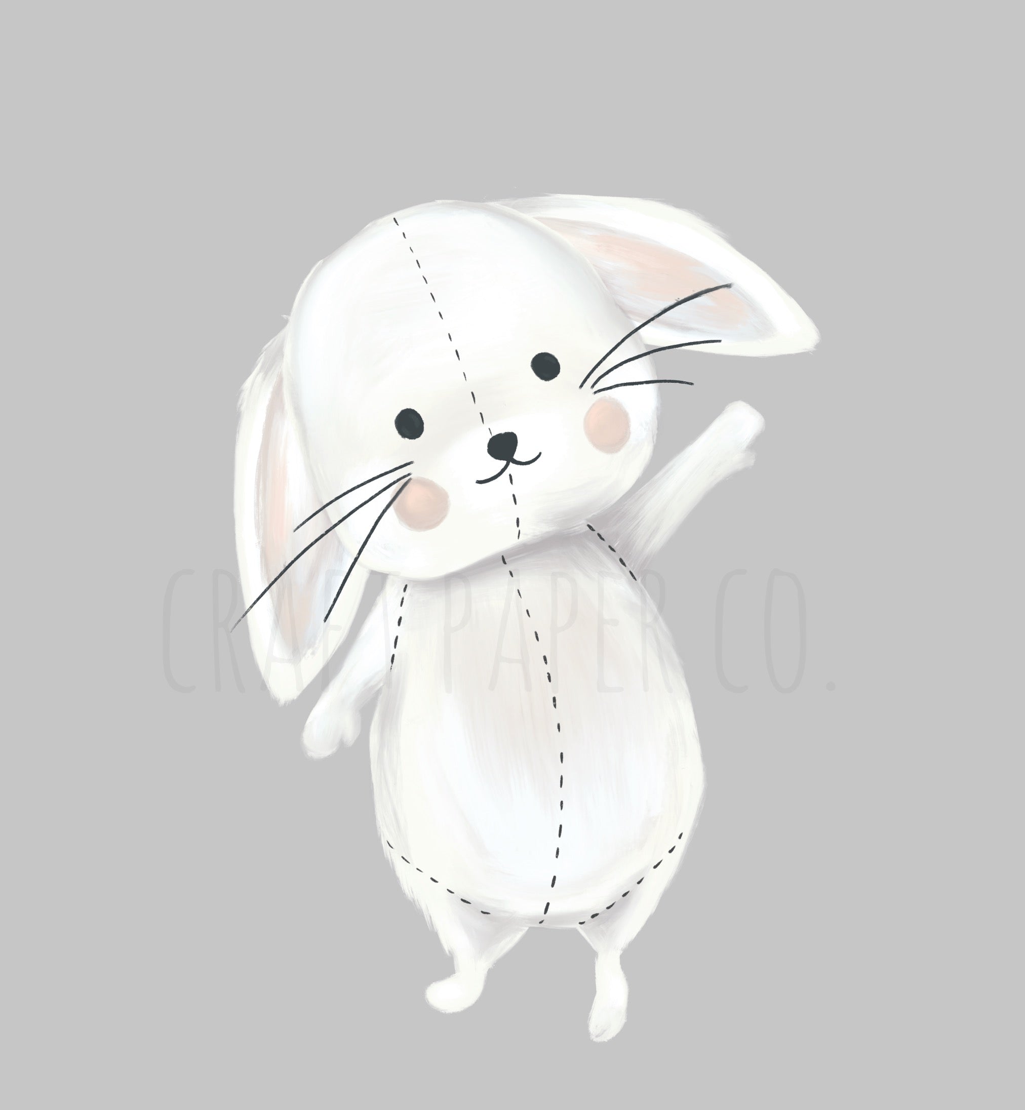 Tavşancık Çocuk Odası Duvar Sticker — El çizimi çocuk odası duvar sticker | Craft Paper Co