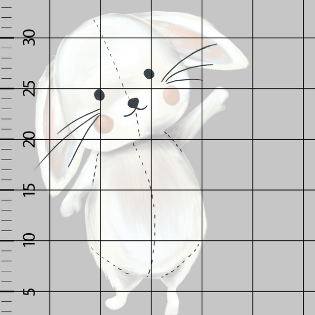 Tavşancık Duvar Sticker ölçü şeması; tavşancık 31 cm yüksekliğinde, 19 cm genişliğinde | Craft Paper Co