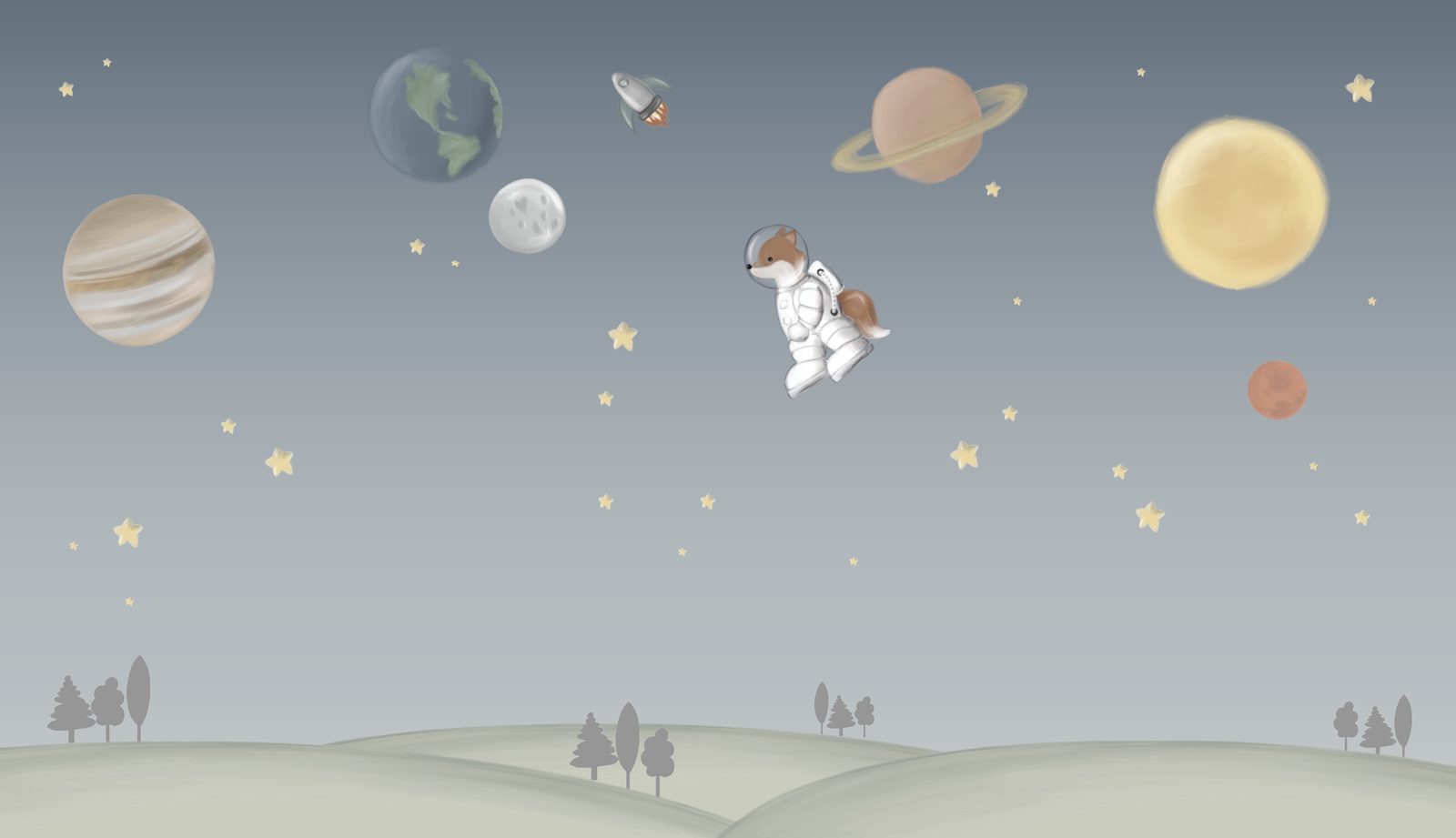 Tilki Astronot Duvar Kağıdı