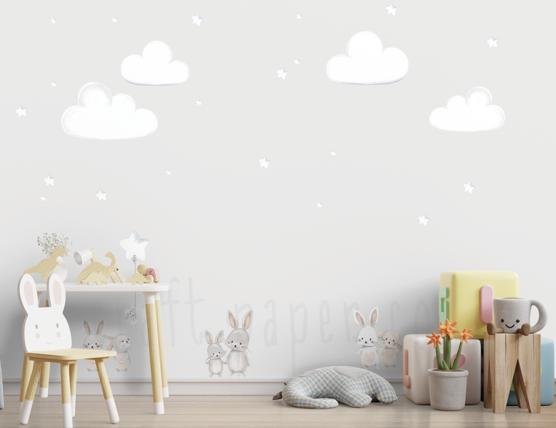 Tüm Bıdık Tavşanlar Set Çocuk Odası Duvar Sticker — detay görünümü 3 | Craft Paper Co