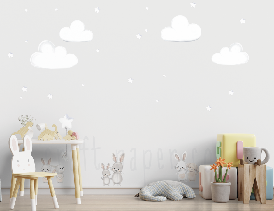 Tüm Bıdık Tavşanlar Set Çocuk Odası Duvar Sticker — detay görünümü 3 | Craft Paper Co