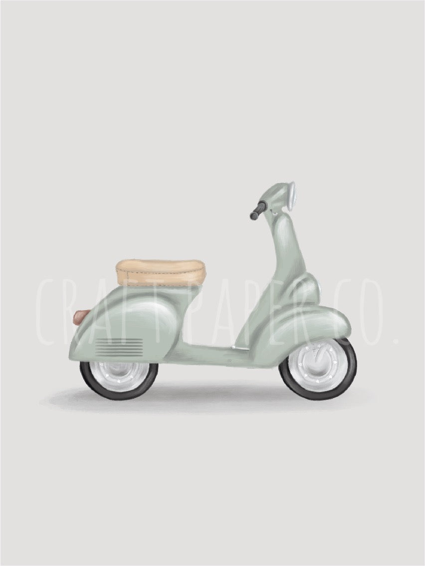 Vespa Çocuk Odası Posteri — detay görünümü | Craft Paper Co
